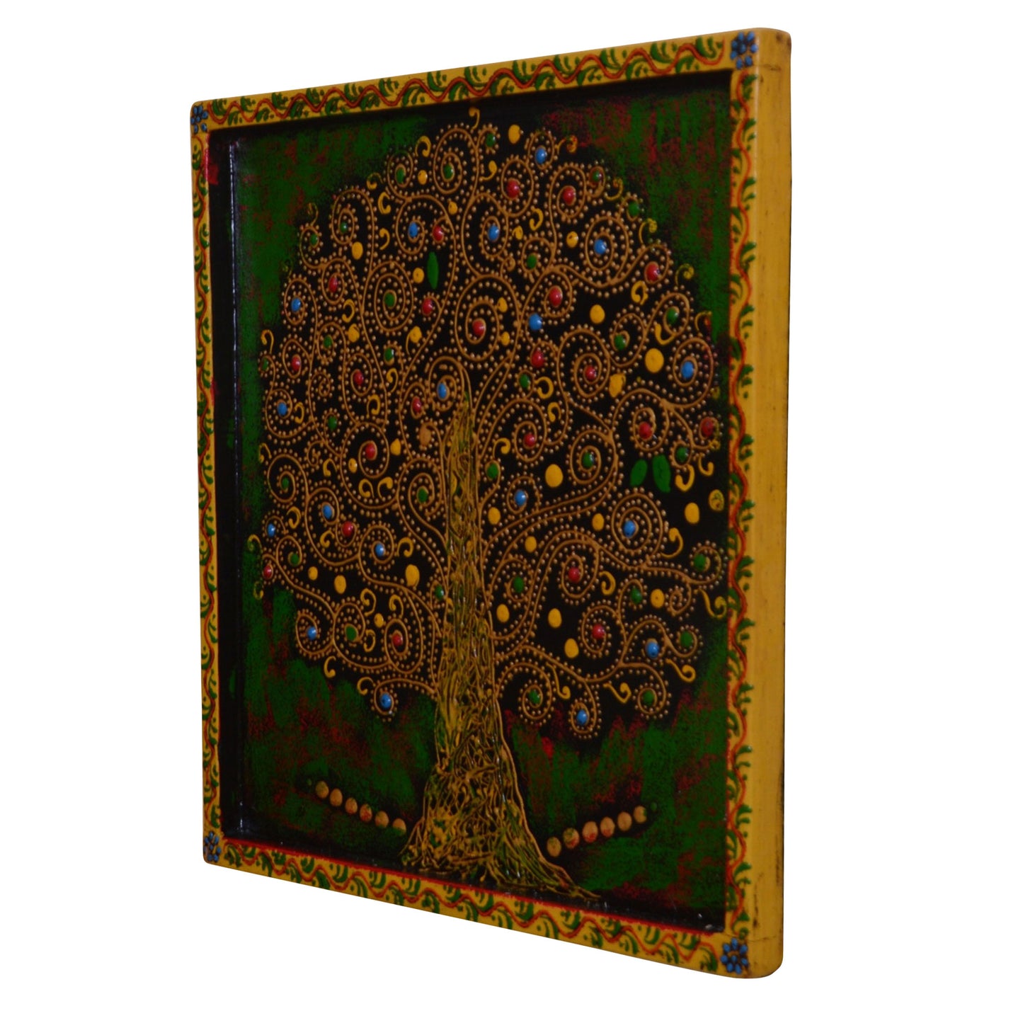 Yash - Solid Wood Wall Art - Multi Colour Paint Finish