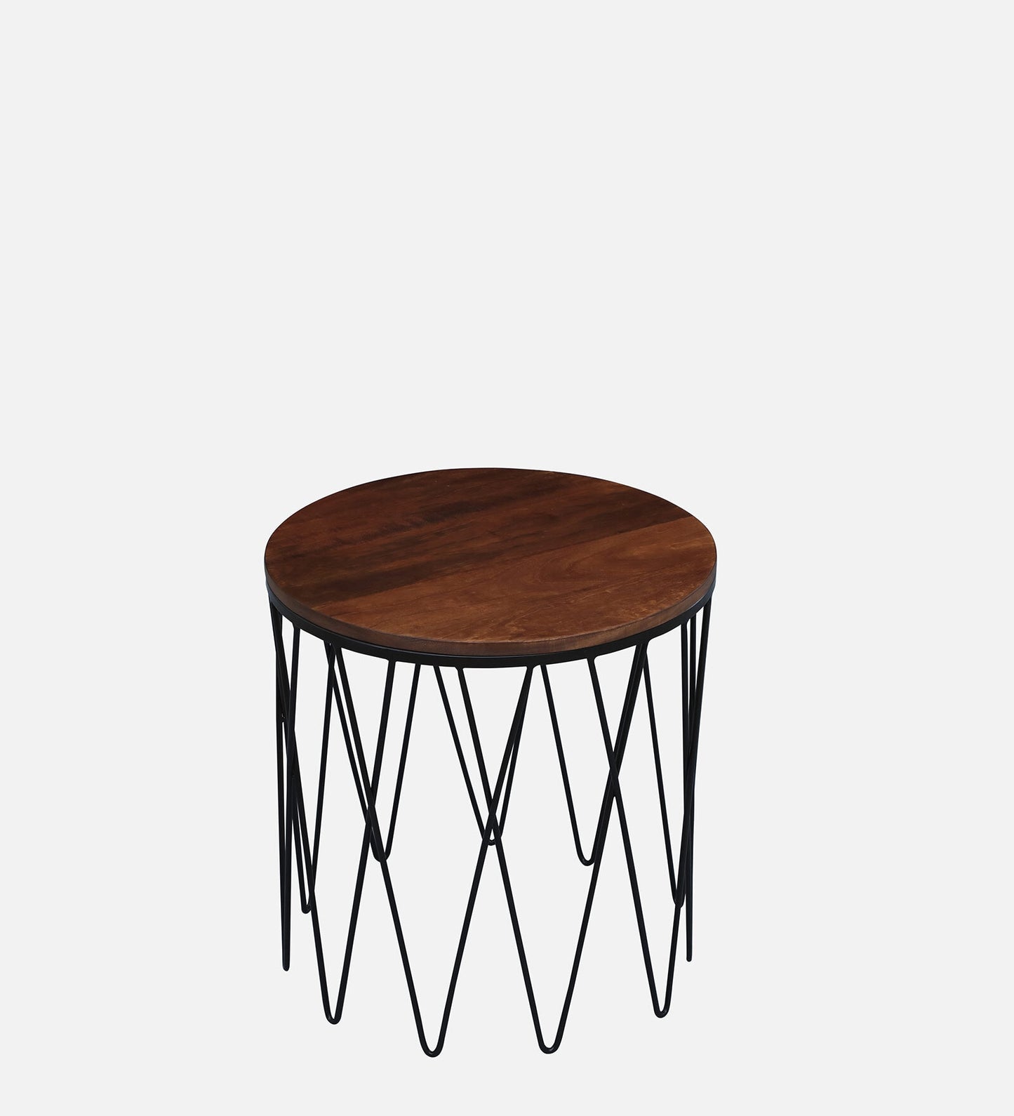 Masper - Solid Wood Nest Of Tables In Metal Base Frame