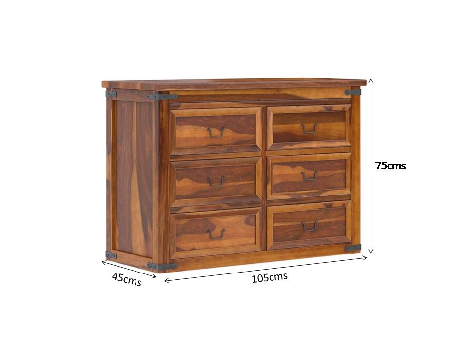 Solid Wood Chest Of Drawers In Natural Finish