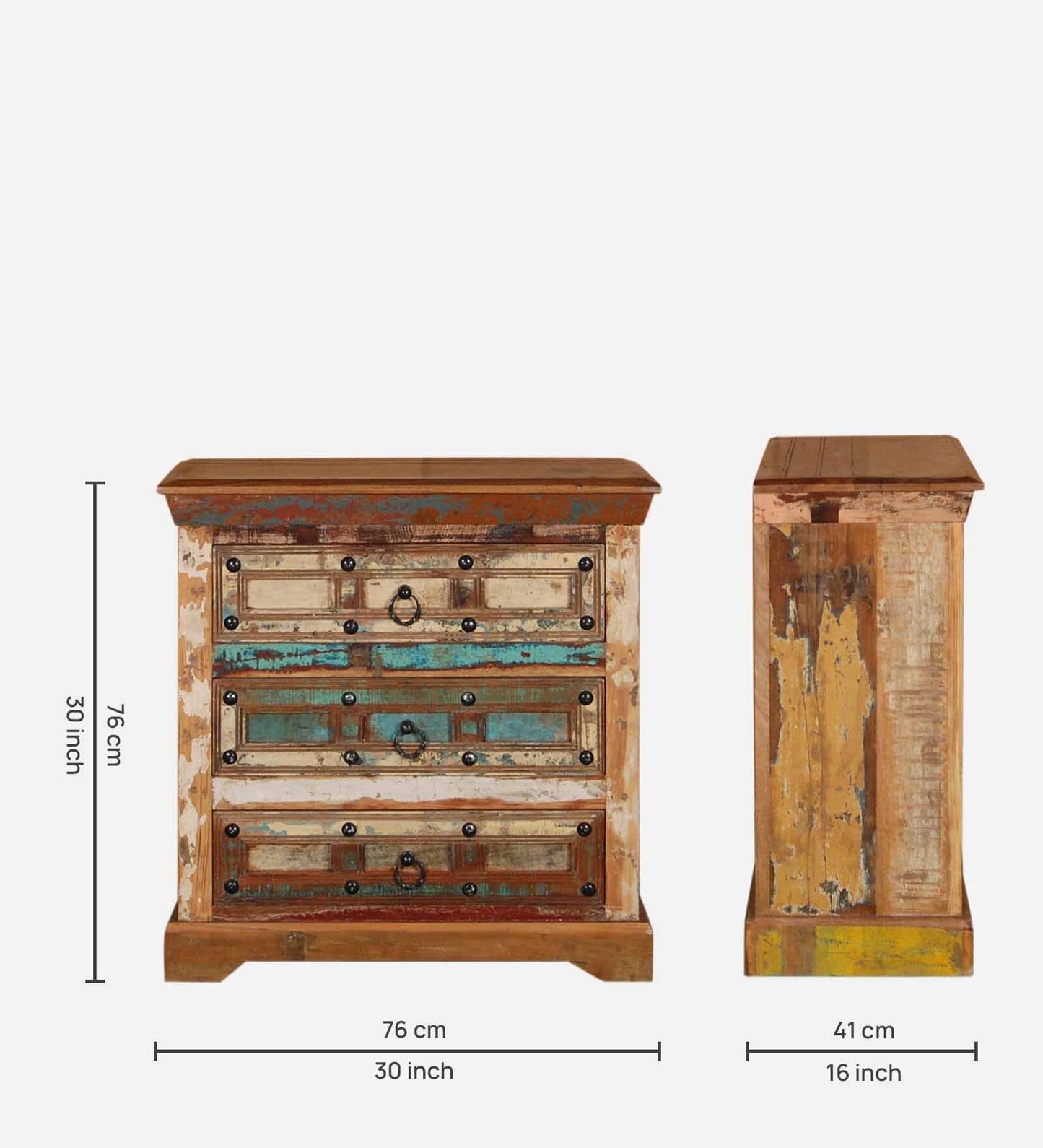 Reclaimed Wood Chest Of Drawers In Distress Finish