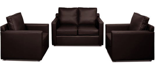 Synergy - Wine Red Leatherite Sofa (2-1-1 Sofa Combo)