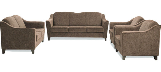 Crescent - Chestnut Brown Fabric Sofa Set 3-2-1-1