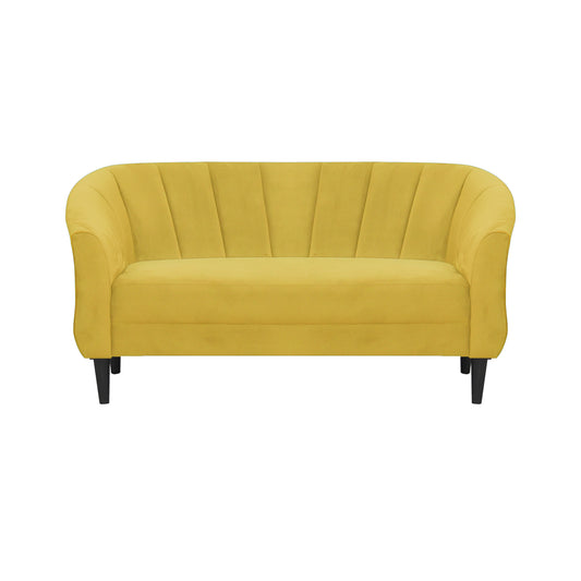 Persia Velvet Fabric Sofa - Yellow