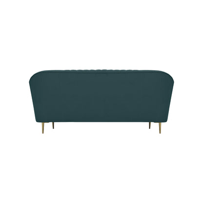 Nikia Quilted Back Fabric Sofa - Green
