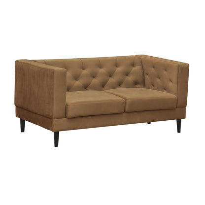Willford Tufted Back Fabric Sofa - Mustard