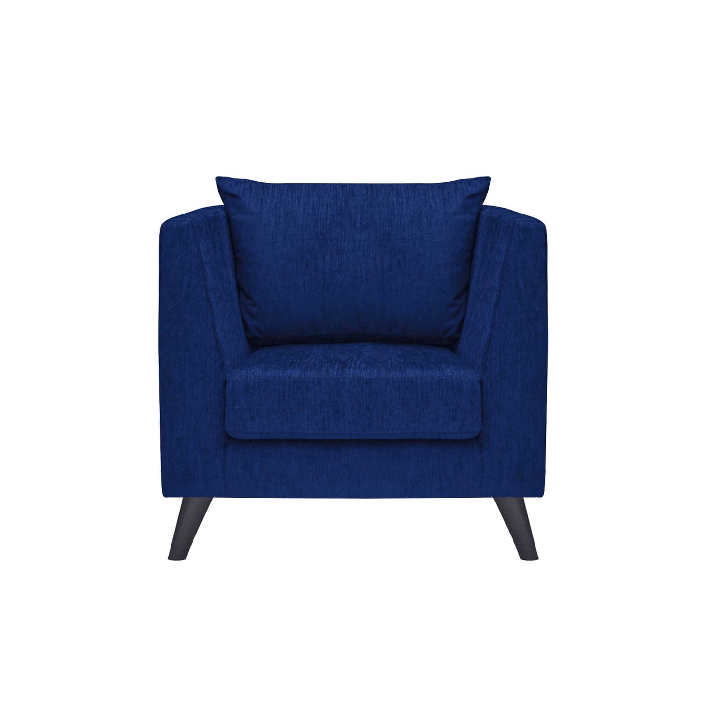 Royce Cushion Back Fabric Sofa - Navy Blue