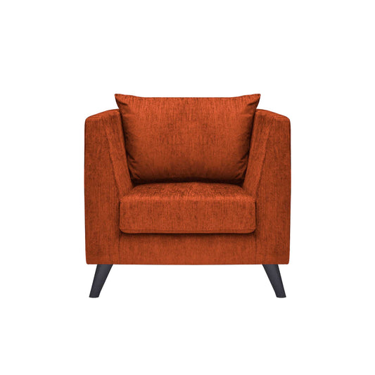 Royce Cushion Back Fabric Sofa - Dark Orange