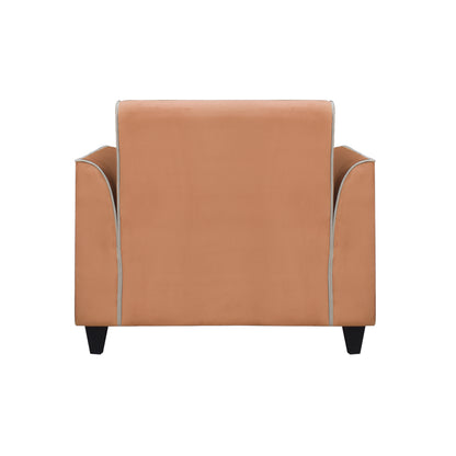 Beckett Cushion Back Fabric Sofa - Orange & Beige