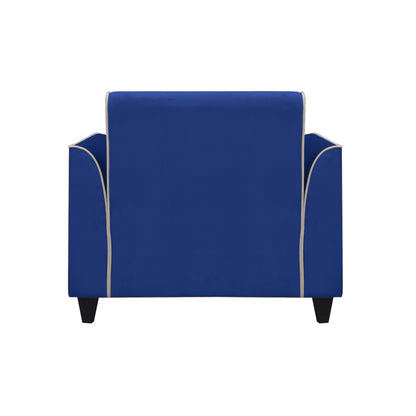 Beckett Cushion Back Fabric Sofa - Blue & Beige