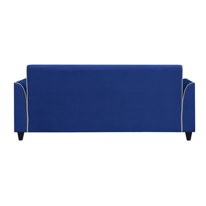 Beckett Cushion Back Fabric Sofa - Blue & Beige