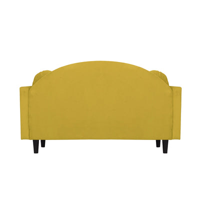 Isabel Round Quilted Back Fabric Sofa - Yellow