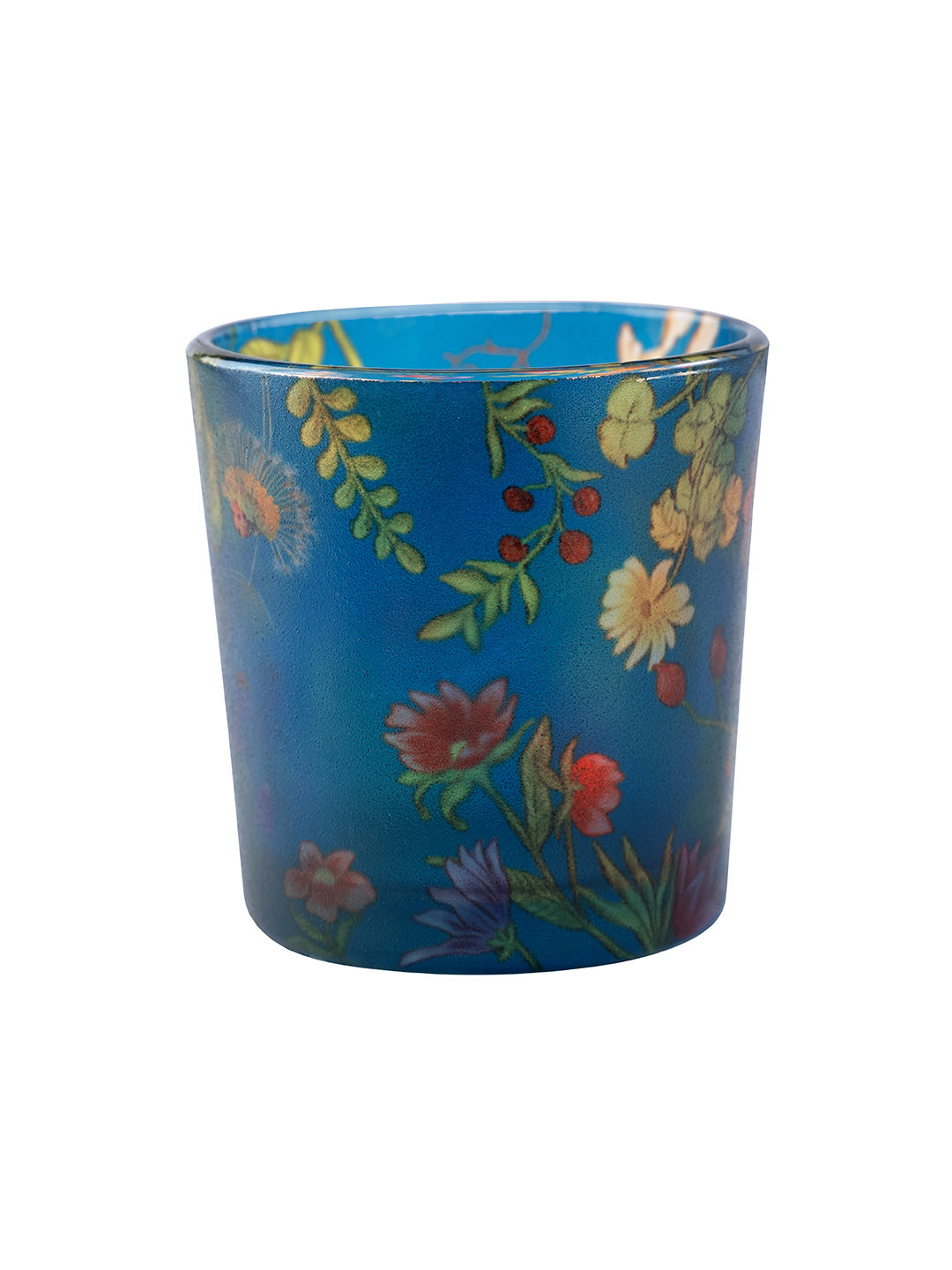 Floral Bliss Blue Candle Votives Set of 2
