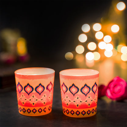 Dazzling Ikat Candle Votives Set of 2