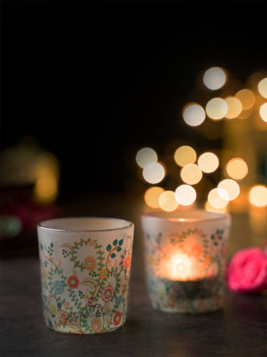 Madhubani Art Candle Votives Set of 2