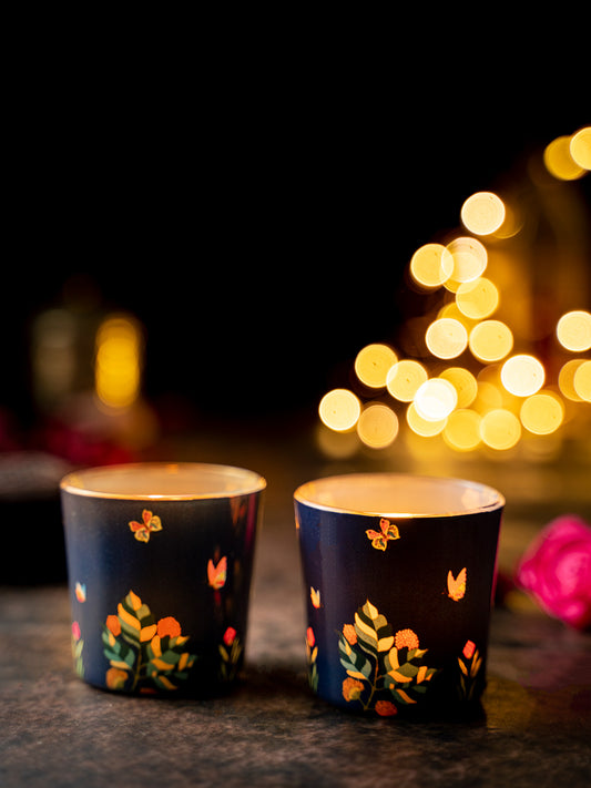 Vibrent Bliss Blue Candle Votives Set of 2