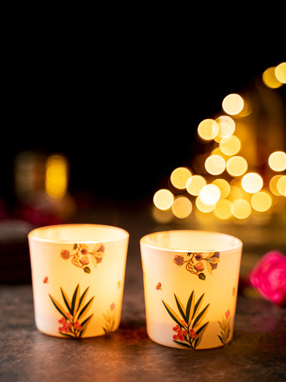 Vibrent Bliss White Candle Votives Set of 2
