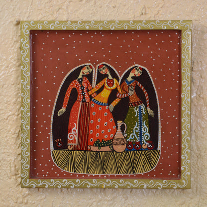 Ishan - Solid Wood Wall Art - Multi Colour Paint Finish