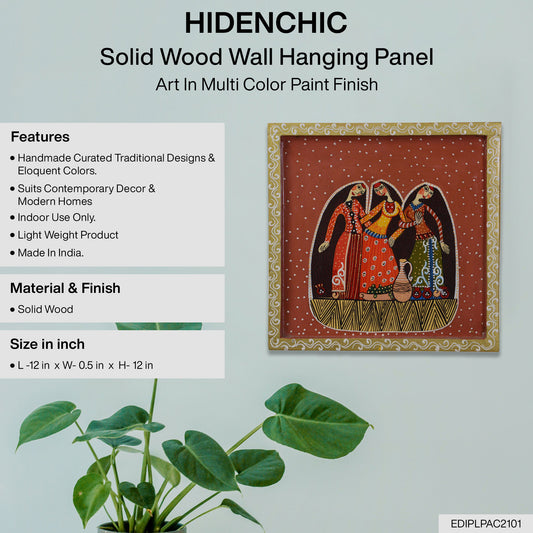 Ishan - Solid Wood Wall Art - Multi Colour Paint Finish