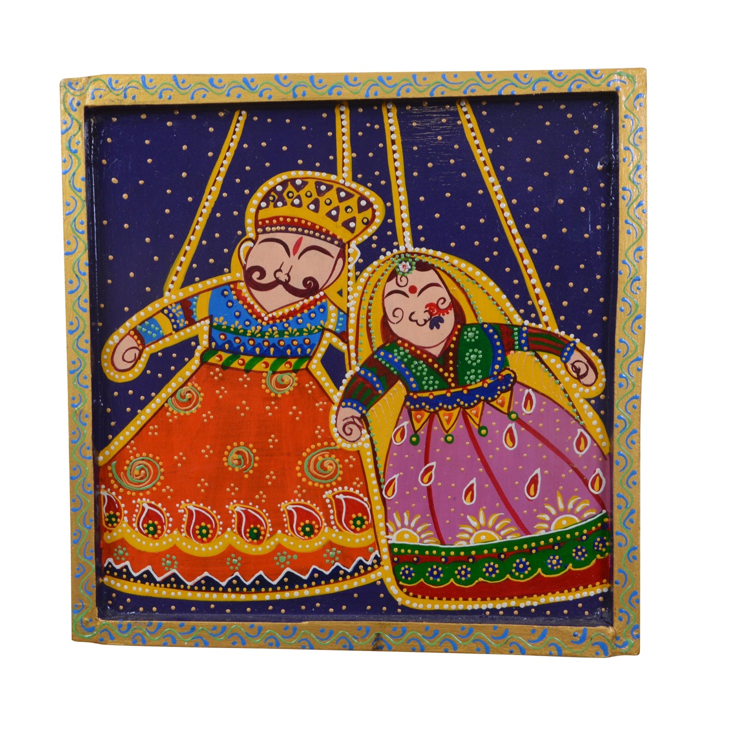 Ansh - Solid Wood Wall Art - Multi Colour Paint Finish