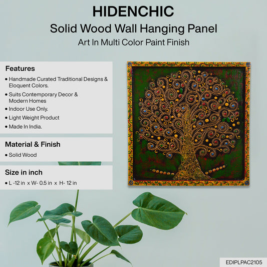 Yash - Solid Wood Wall Art - Multi Colour Paint Finish