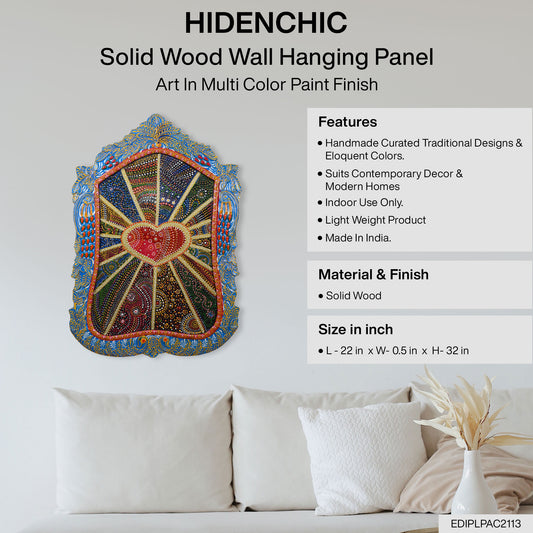 Shlok - Solid Wood Wall Art - Multi Colour Paint Finish