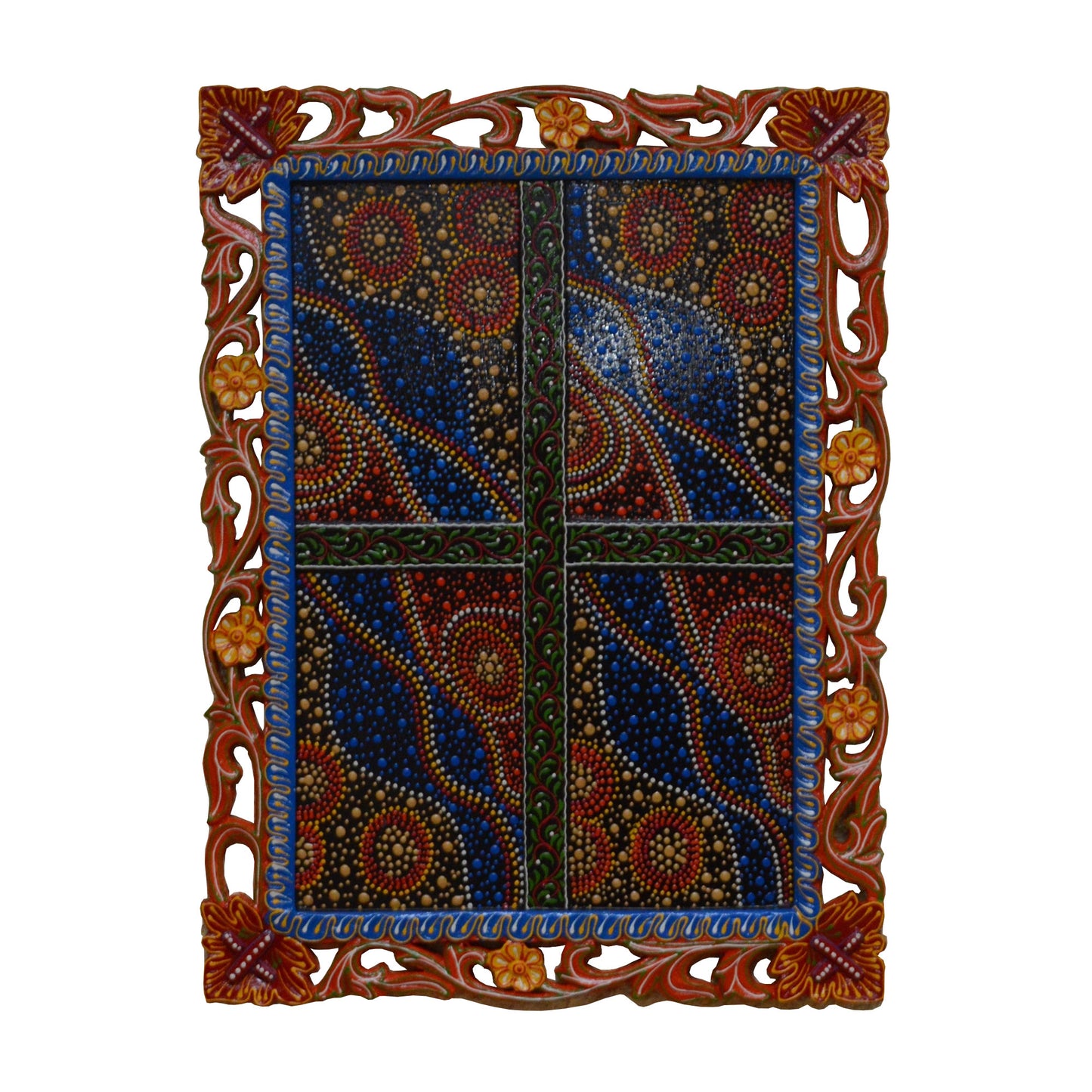 Preet - Solid Wood Wall Art - Multi Colour Paint Finish