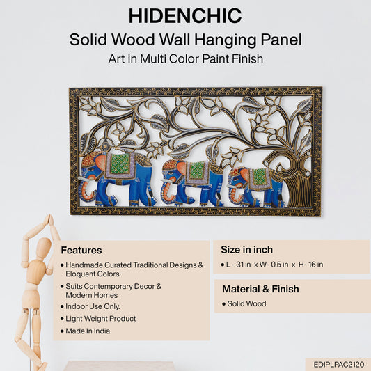Mavir - Solid Wood Wall Art - Multi Colour Paint Finish
