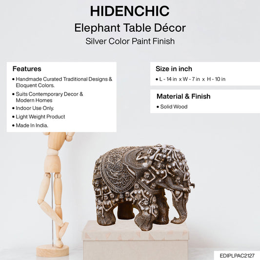 Elephant - Table Decor In Silver Colour Shade