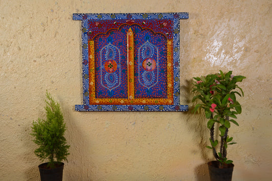 Rishan - Solid Wood Jharokha Art - Multi Colour Paint Finish