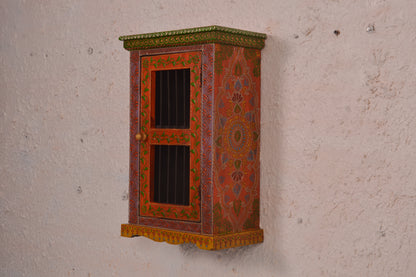 Aaliya - Wall Cabinet Art - Multi Colour Paint Finish