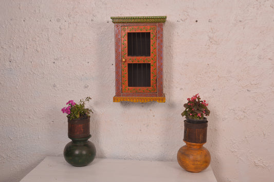 Aaliya - Wall Cabinet Art - Multi Colour Paint Finish