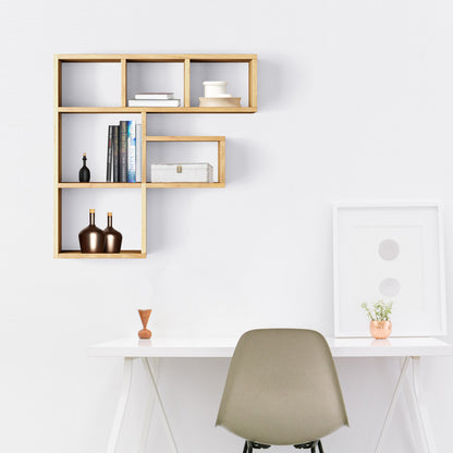 Bookshelf Alphabet "F" In Mango Wood Natural Polish Shade For  Books & Decor