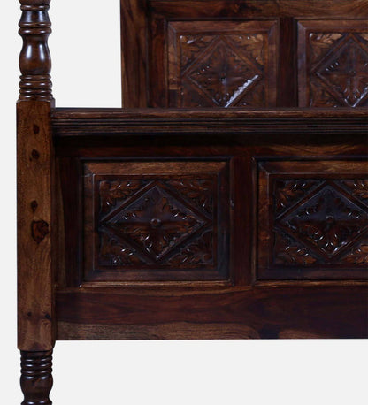 Sheesham Wood King Size Poster Bed In Provincial Teak Finish
