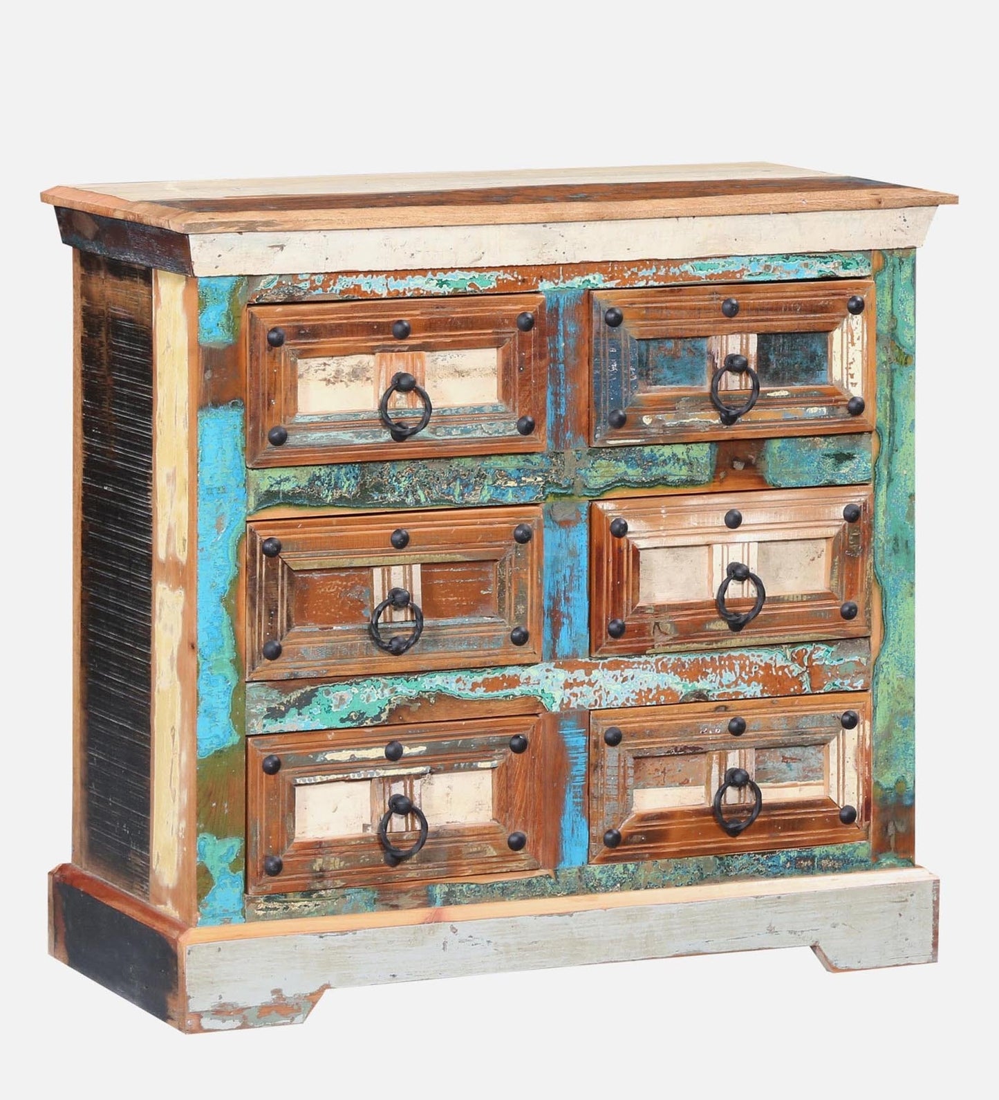 Reclaimed Wood Chest Of Drawers In Distress Finish