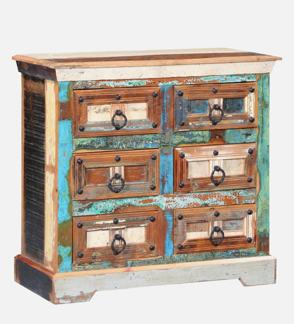 Reclaimed Wood Chest Of Drawers In Distress Finish