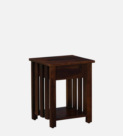 Sheesham Wood Bedside Table With Drawer In Provincial Teak Finish