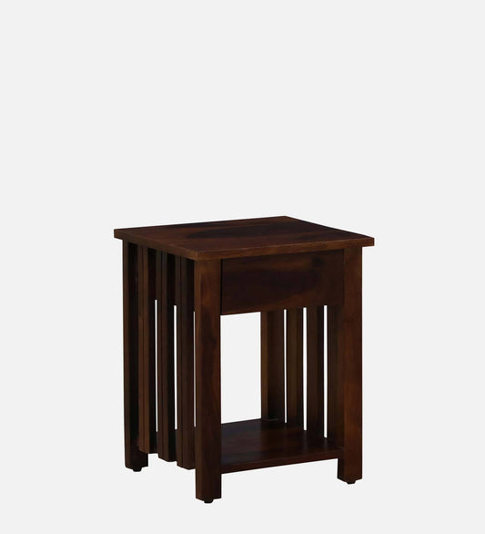 Sheesham Wood Bedside Table With Drawer In Provincial Teak Finish