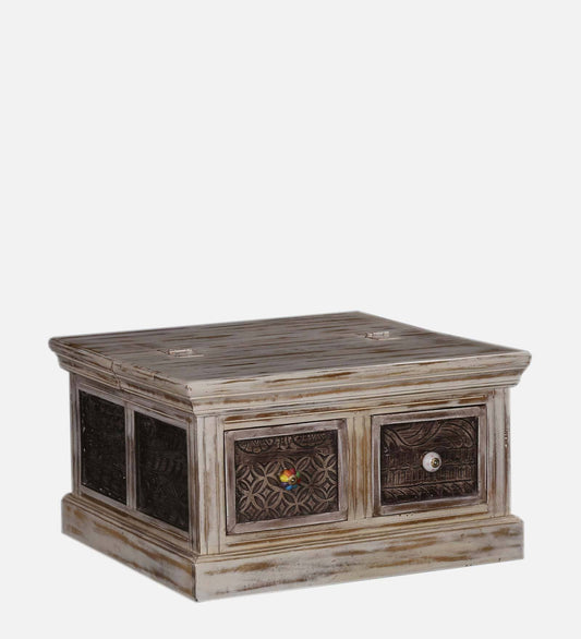 Solid Wood Trunk In Distress Finish