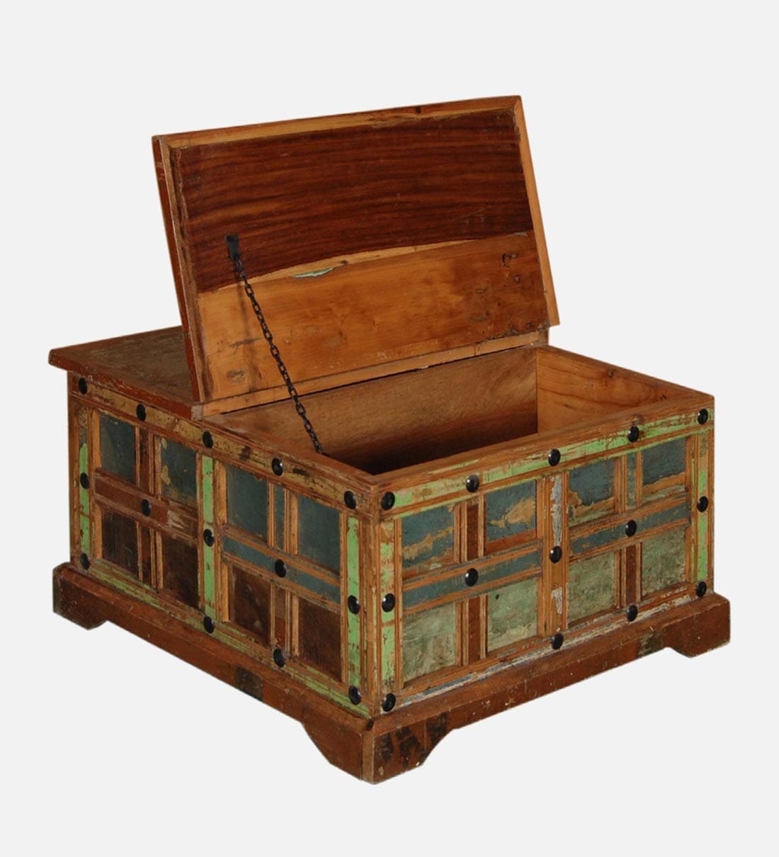 Reclaimed Solid Wood Trunk In Distress Paint Finish