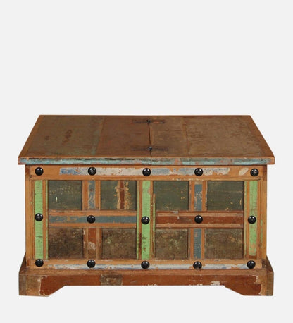 Reclaimed Solid Wood Trunk In Distress Paint Finish