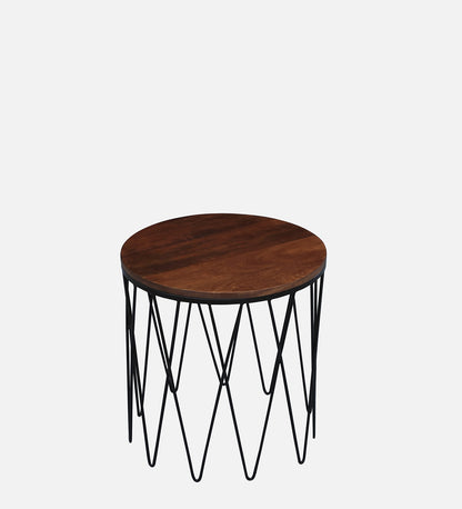 Masper - Solid Wood Nest Of Tables In Metal Base Frame