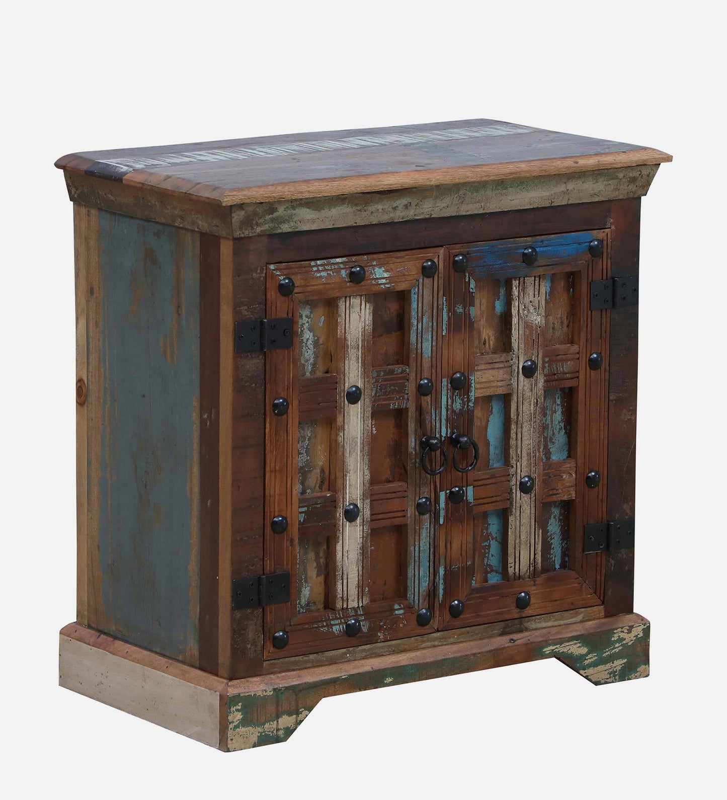 Solid Reclaimed Wood Storage Cabinet In Distress Finish