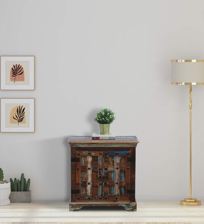 Solid Reclaimed Wood Storage Cabinet In Distress Finish