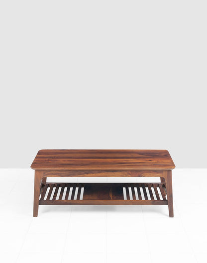 Solid Wood Coffee Table In Teak Finish