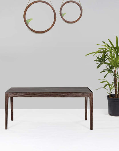 Solid Wood Dining Table In Walnut Finish