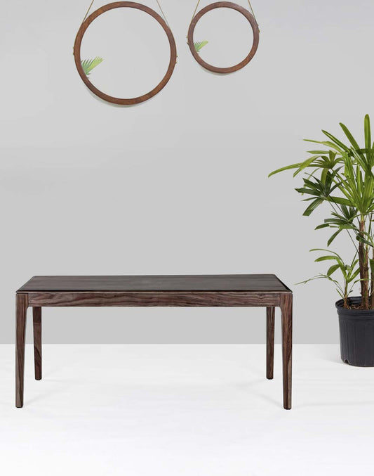 Solid Wood Dining Table In Walnut Finish