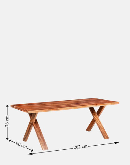 Solid Wood Dining Table In Honey Finish