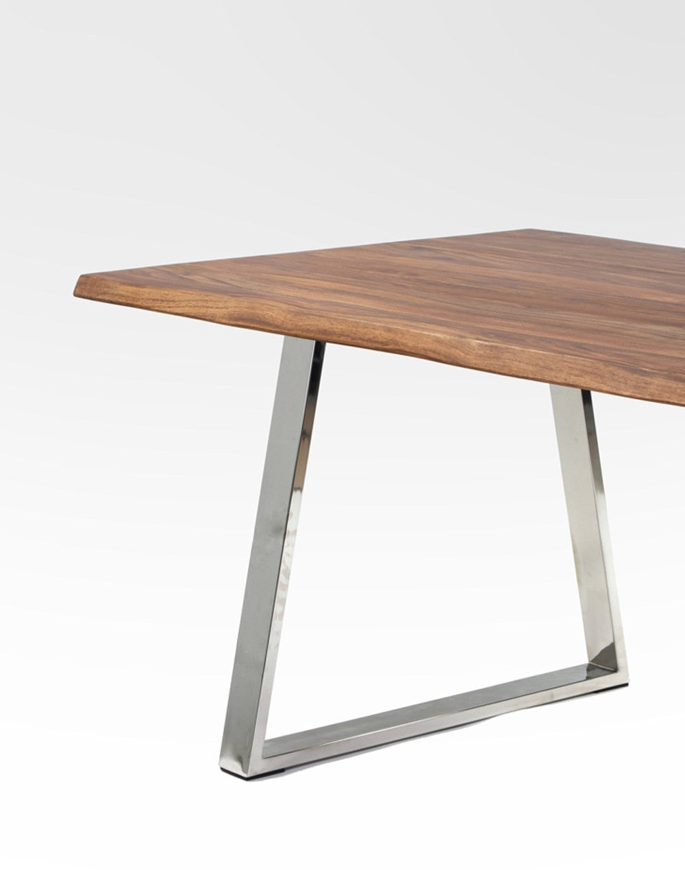 Solid Wood And Iron Dining Table In Teak Finish