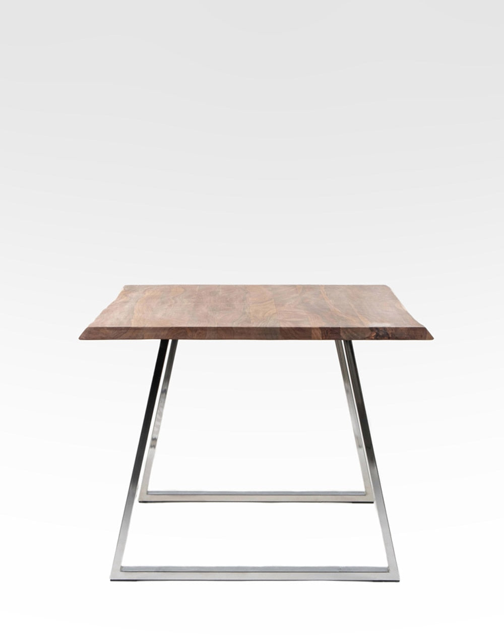 Solid Wood And Iron Dining Table In Teak Finish