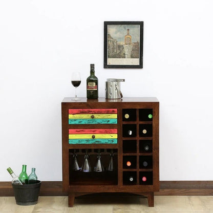 Solid Wood Bar Cabinet In Multi Color Finish